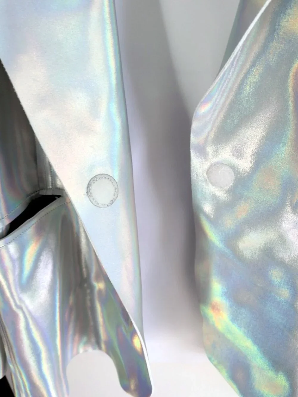 Norma Kamali silver holographic blazer XL/42